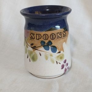 Ceramic Spoon Holder - signed and dated 1987 - GREAT condition.